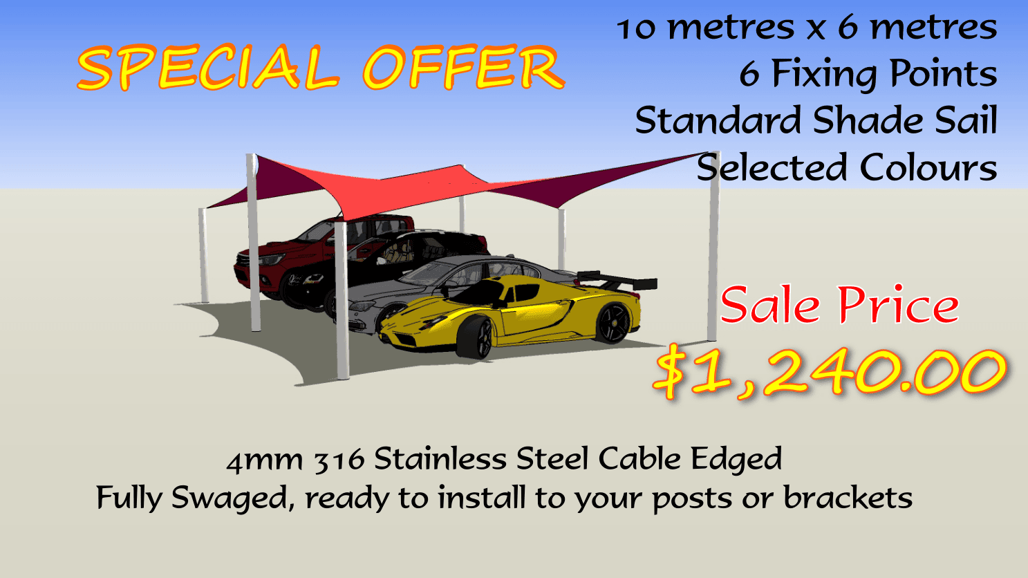 Shade sail offer