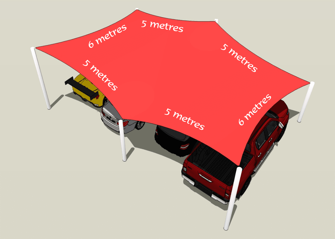 Overheaded shade sail